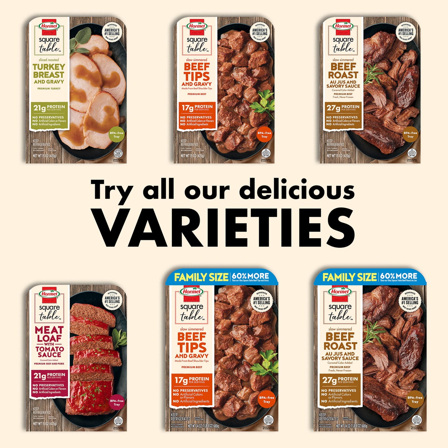 Hormel Square Table Roasted Chicken Breasts with Rib Meat & Gravy Refrigerated Entrée, 15 oz Tray
