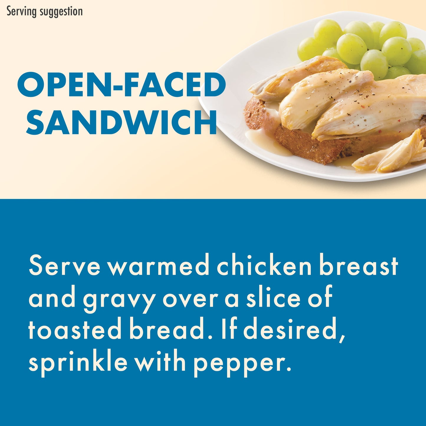 Hormel Square Table Roasted Chicken Breasts with Rib Meat & Gravy Refrigerated Entrée, 15 oz Tray
