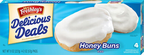 Mrs. Freshleys - Honey Buns, Iced 4ct