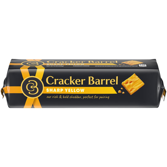 Cracker Barrel Sharp Yellow Cheddar Cheese, 8 oz Block