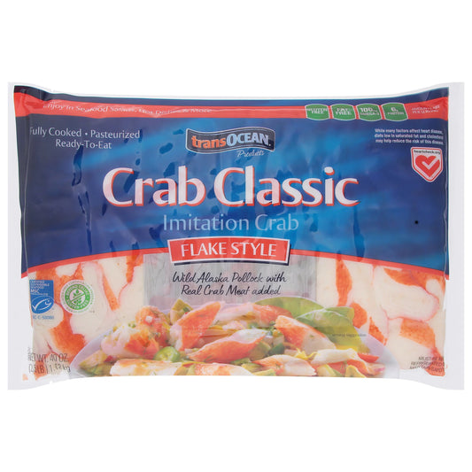 Transocean Crab Classic, Flake Style Imitation Crab, 40 oz Bag