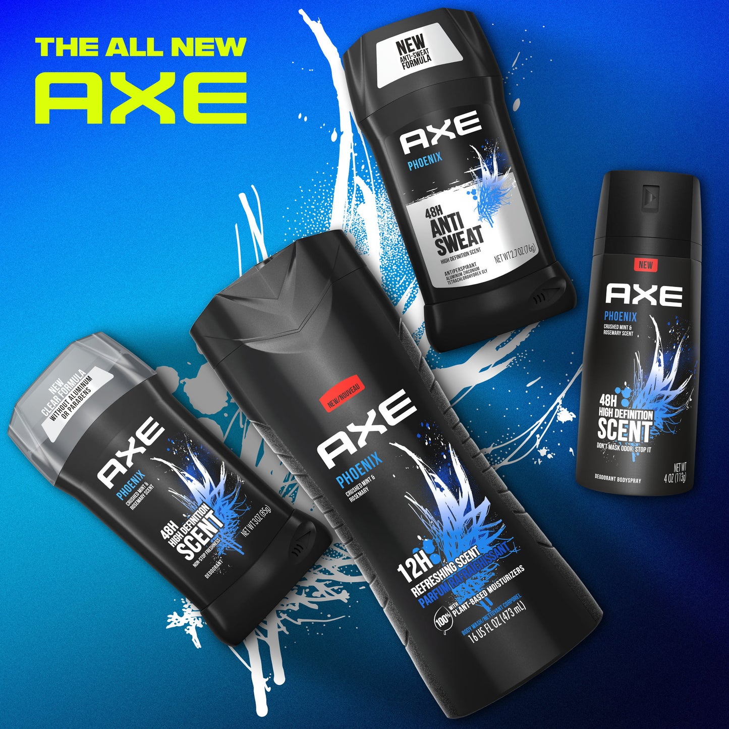 AXE Phoenix Crushed Mint & Rosemary 48H High Definition Scent Deodorant 3 oz Twin Pack