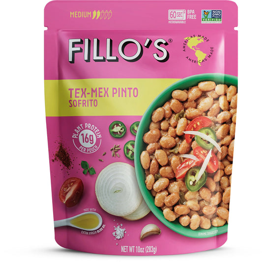 FILLO'S Tex Mex Pinto Beans - Single Pouch, 10 oz