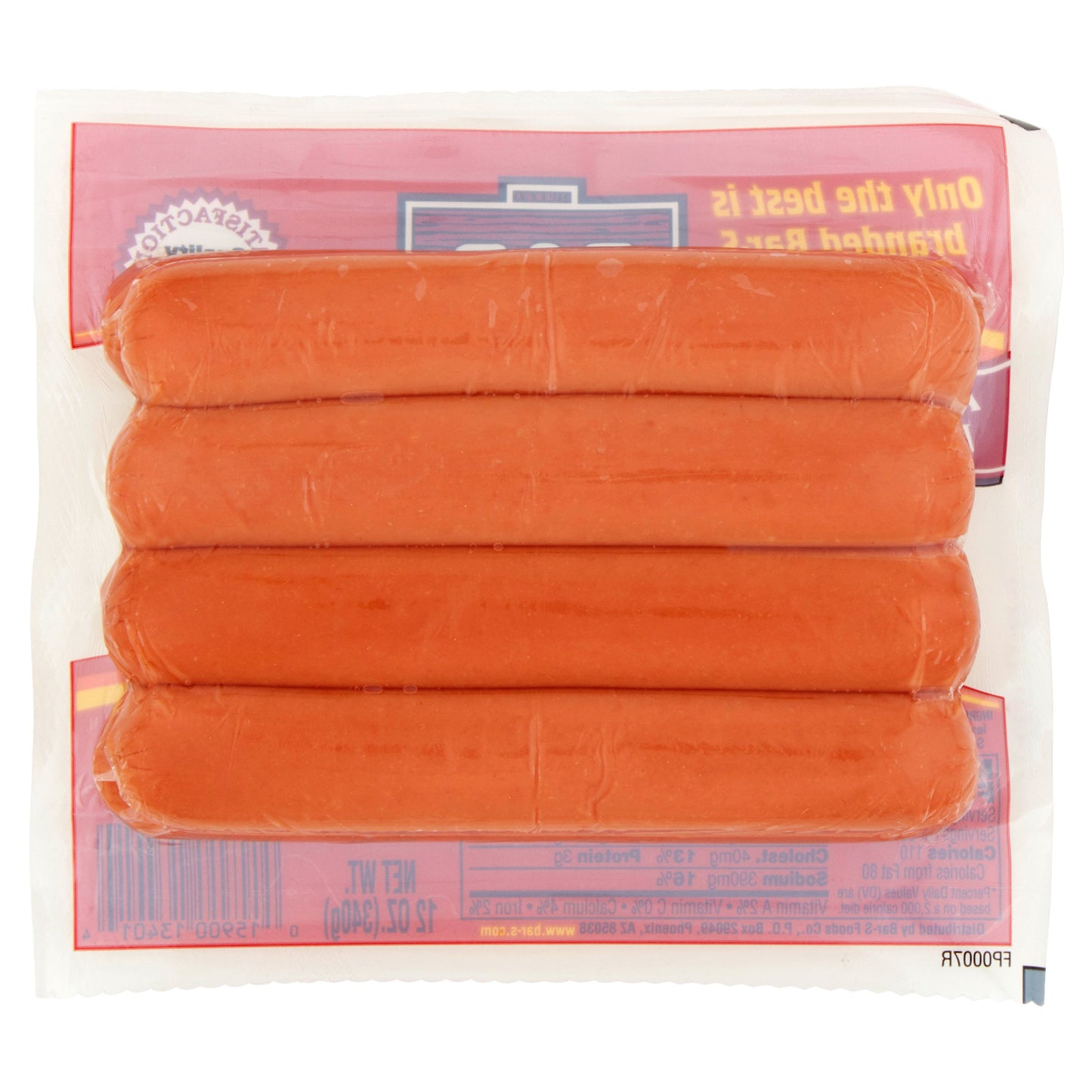 Bar S Classic Chicken Franks, 12 oz, 8 Count