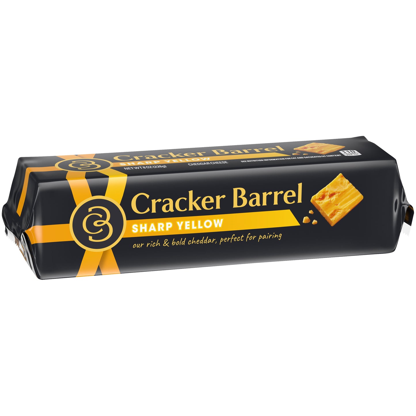 Cracker Barrel Sharp Yellow Cheddar Cheese, 8 oz Block