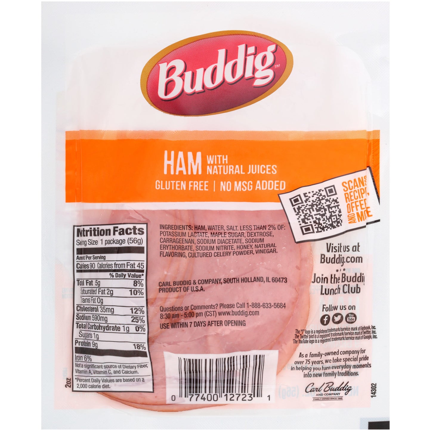 Buddig Original Ham, 2 oz