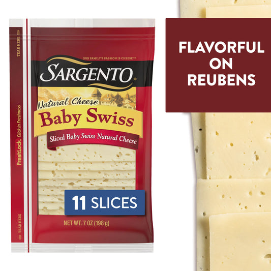Sargento® Sliced Baby Swiss Natural Cheese, 11 slices