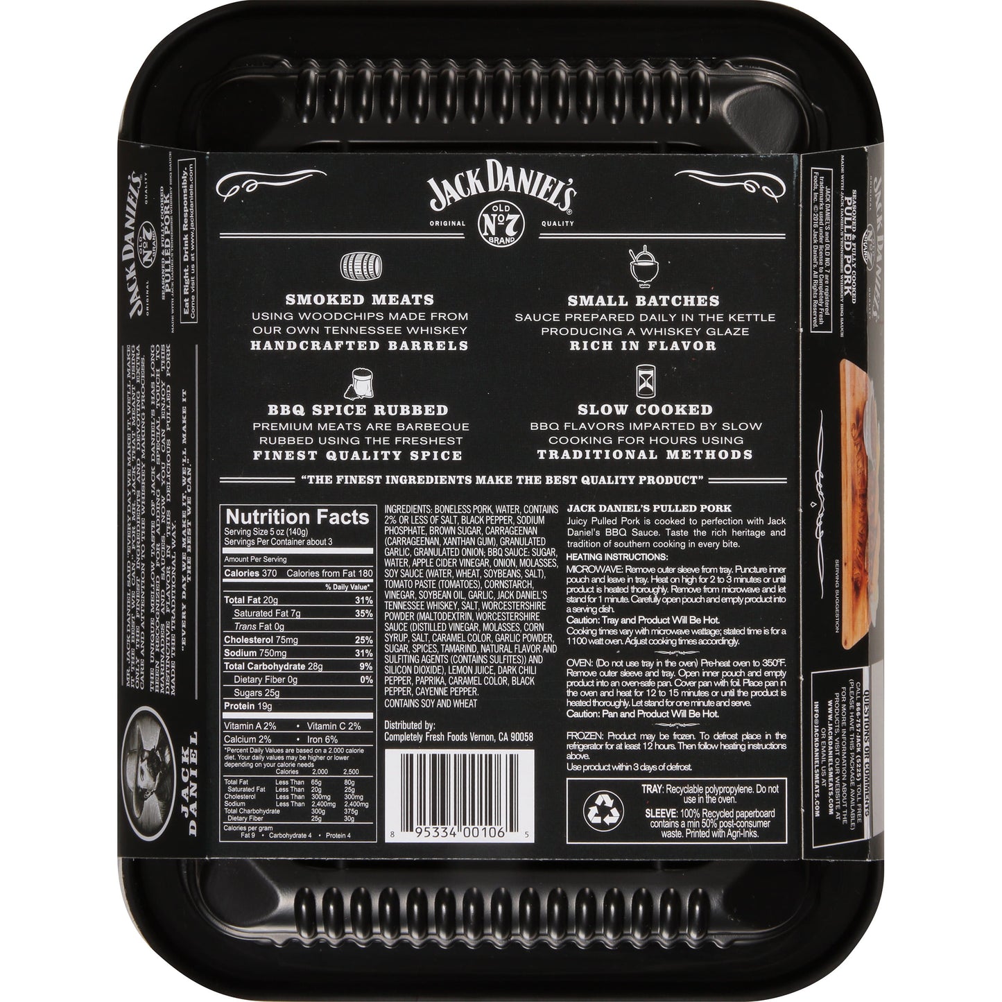 Jack Daniel's Pulled Pork, 16 oz, Fresh, Heat and Eat Entree