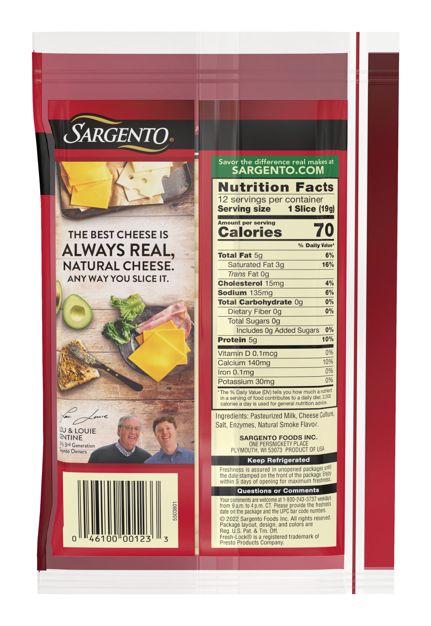 Sargento® Sliced Provolone Natural Cheese with Natural Smoke Flavor, 12 slices