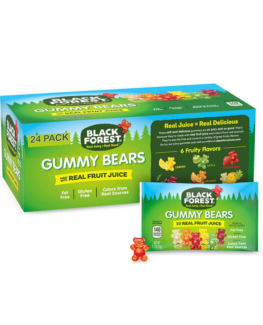 Black Forest Gummy Bears Candy, 1.5 Ounce (Pack of 24)