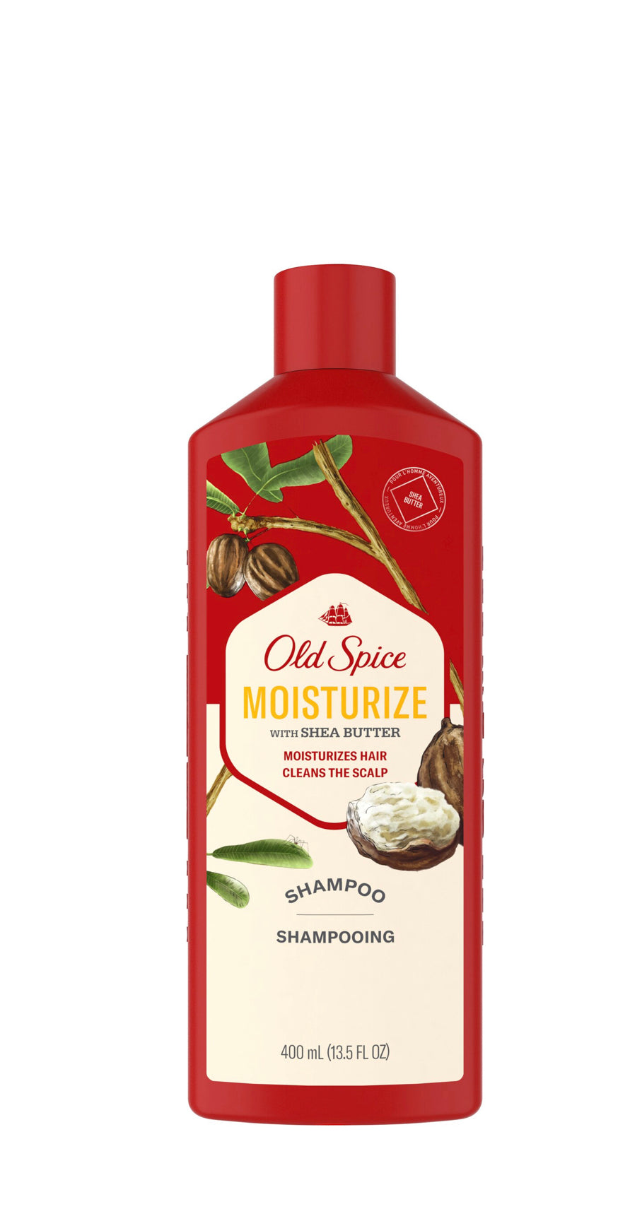 Old Spice Moisturize with Shea Butter, Shampoo for Men, 13.5 OZ