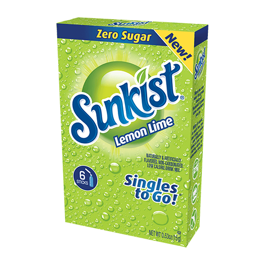 Sunkist Singles to Go! 6ct (add to 16.9oz water) Lemon Lime