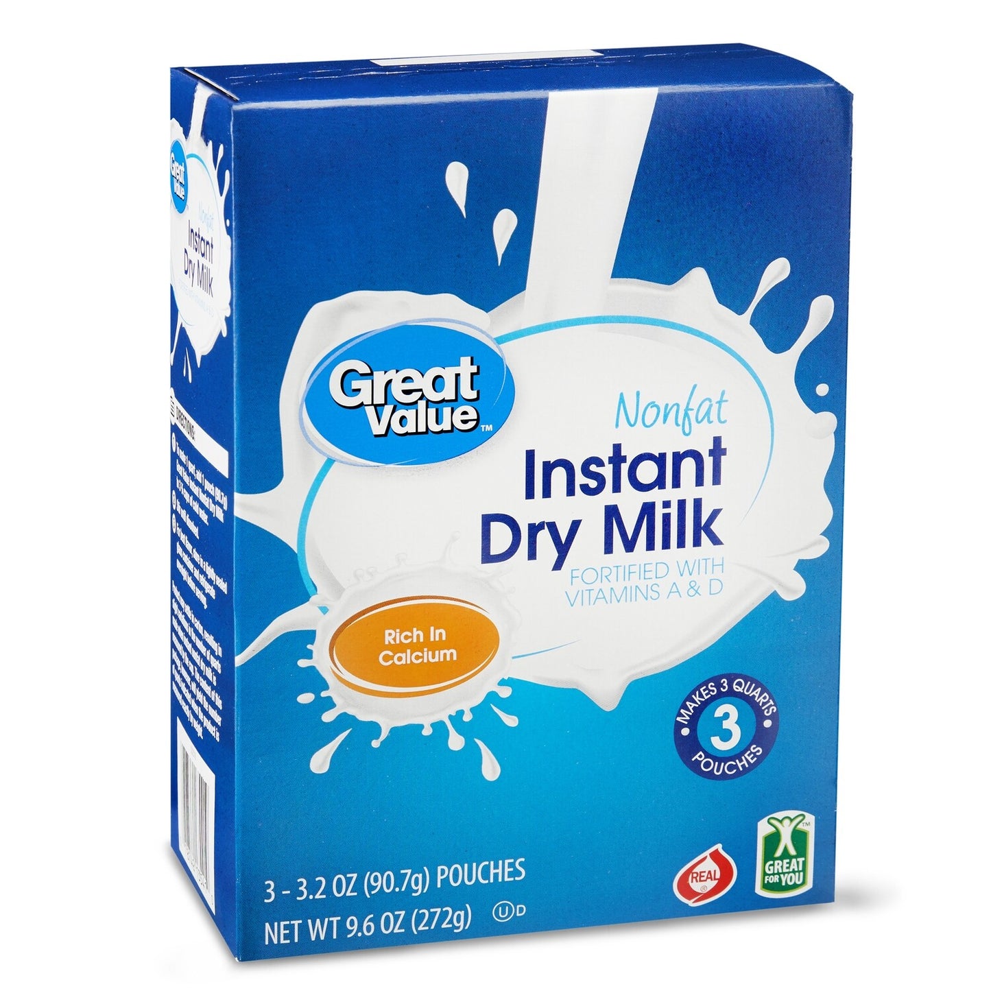 Nonfat Dry Milk - Instant Small Pouches 3ct (makes 9 cups)