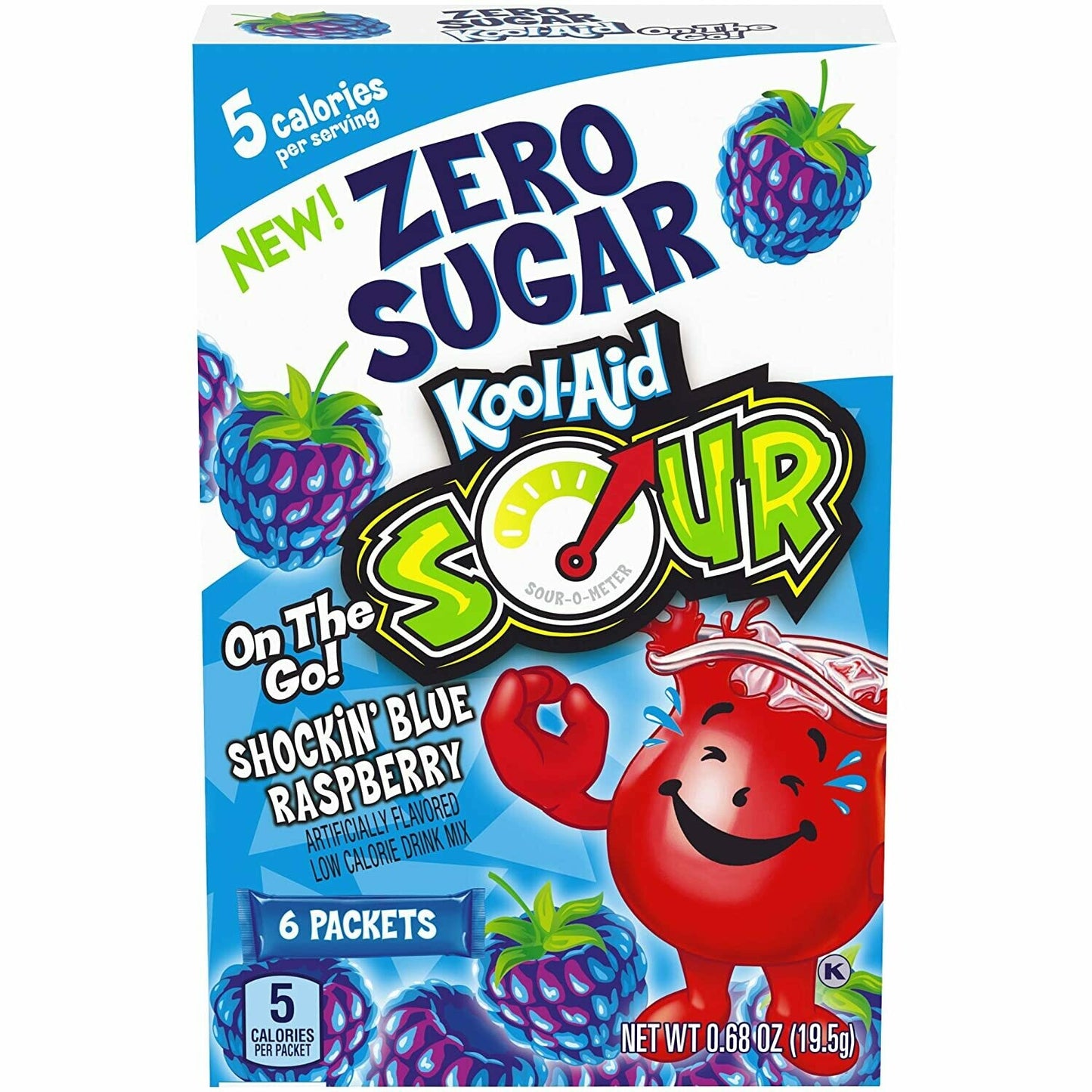 Kool-Aid On-The-Go 6ct - (add to 16.9oz water) Sour Shockin' Blue Raspberry