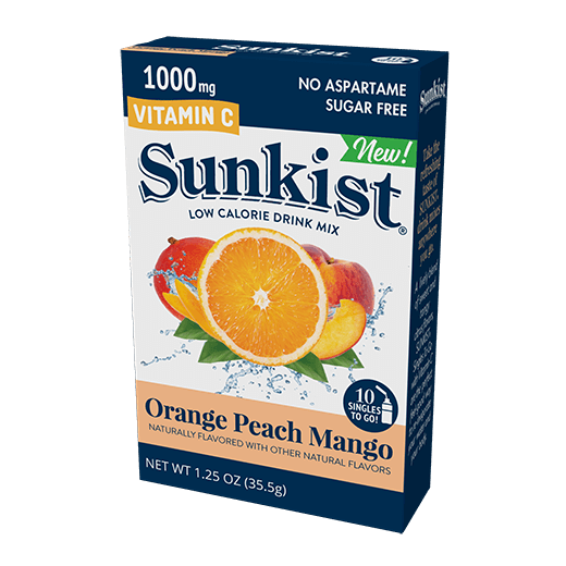 Sunkist Singles to Go! (add to 16.9oz water) Orange Peach Mango