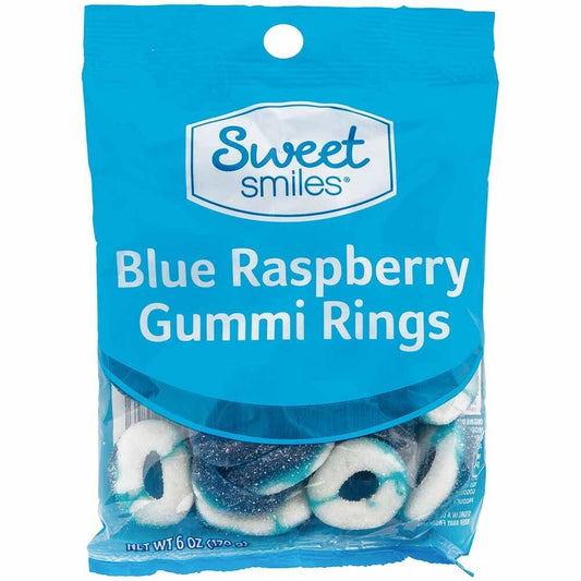 Sweet Smiles Blue Raspberry Gummi Rings