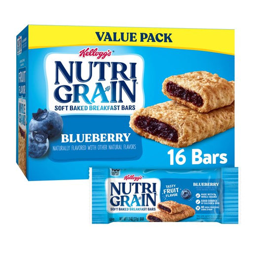 Nutri-Grain Blueberry Chewy Soft Baked Breakfast Bars, 20.8 oz, 16 Count