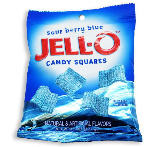 Peg Bags Jell-O Sour Berry Blue Candy Squares