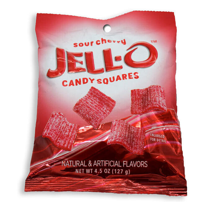 Peg Bags Jell-O Sour Cherry Candy Squares