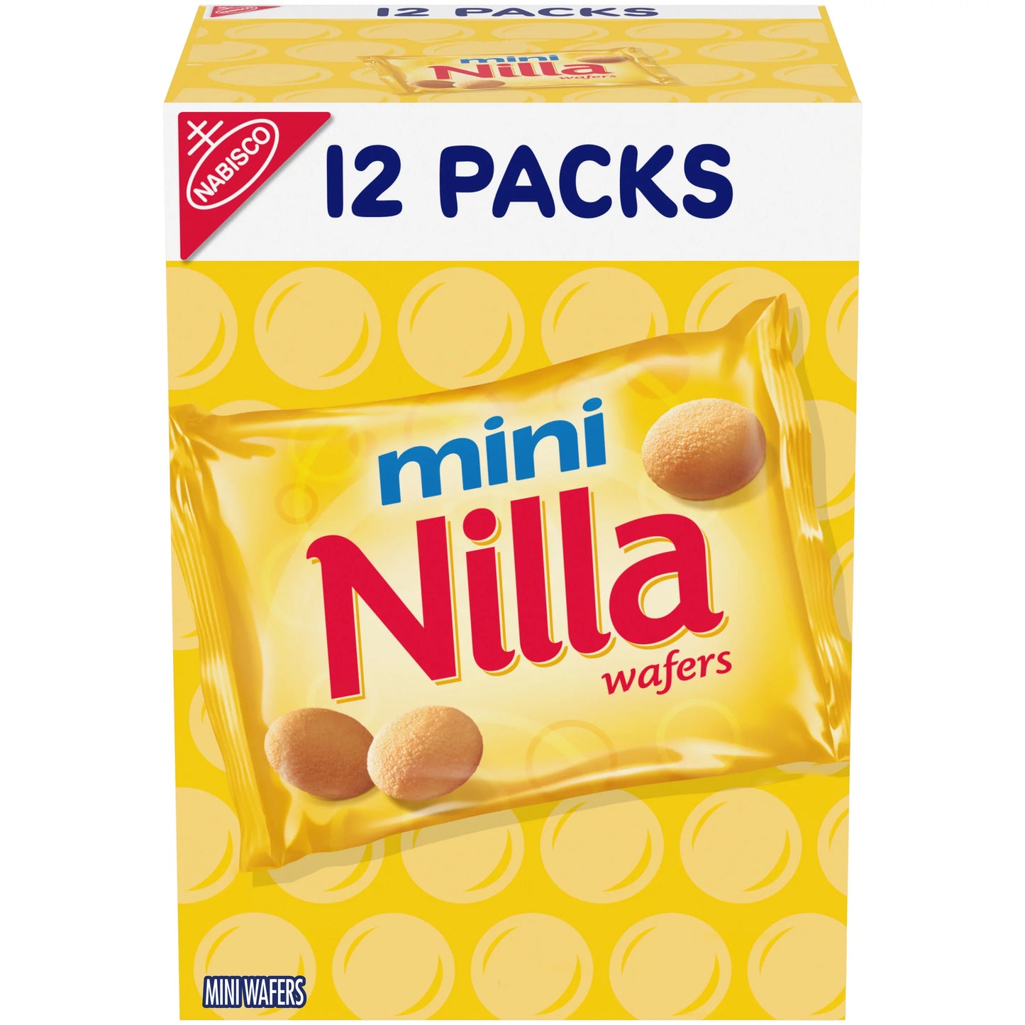 Nilla Wafers Mini Vanilla Wafer Cookies, 12 Snack Packs