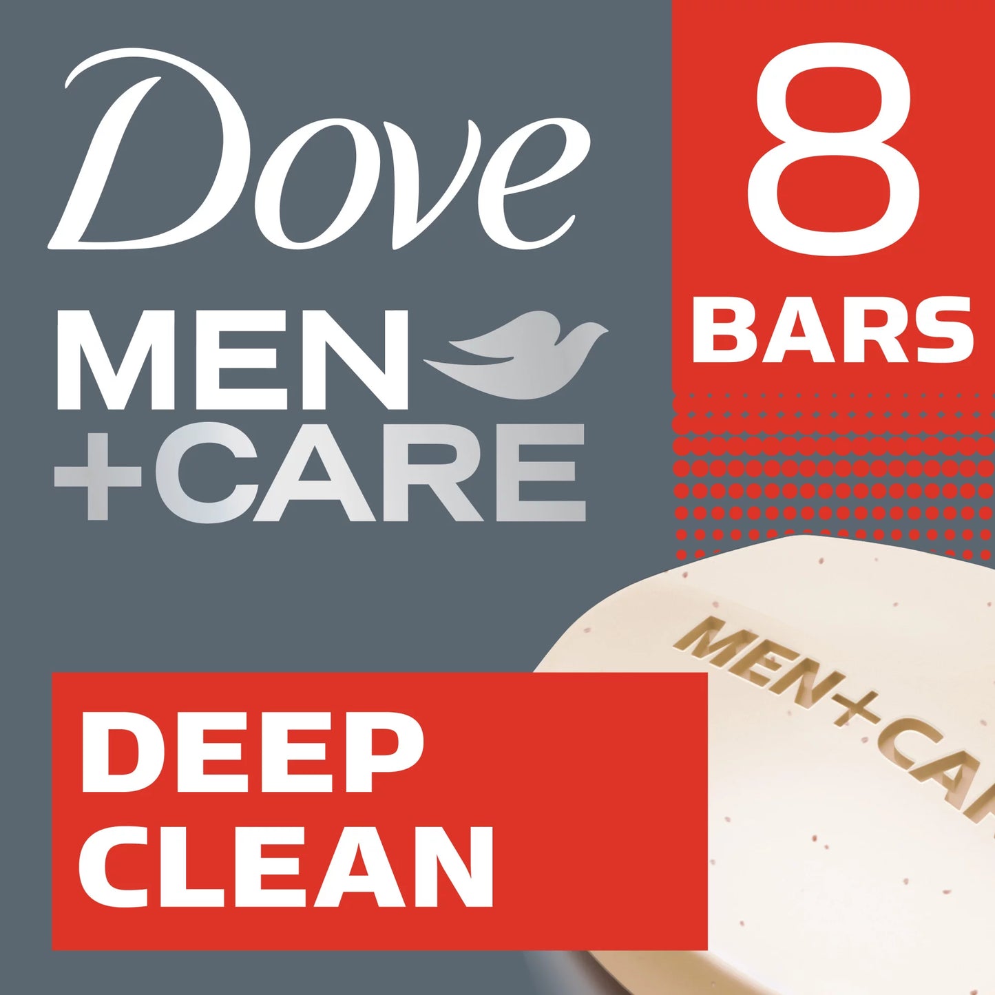 Dove Men Care Men's Bar Soap Deep Clean, 3.75 Oz., 8 Bars