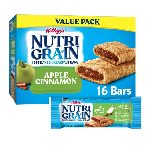 Nutri-Grain Apple Cinnamon Chewy Soft Baked Breakfast Bars, 20.8 oz, 16 Count