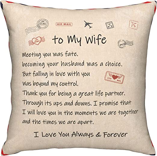 To my wife throw pillow