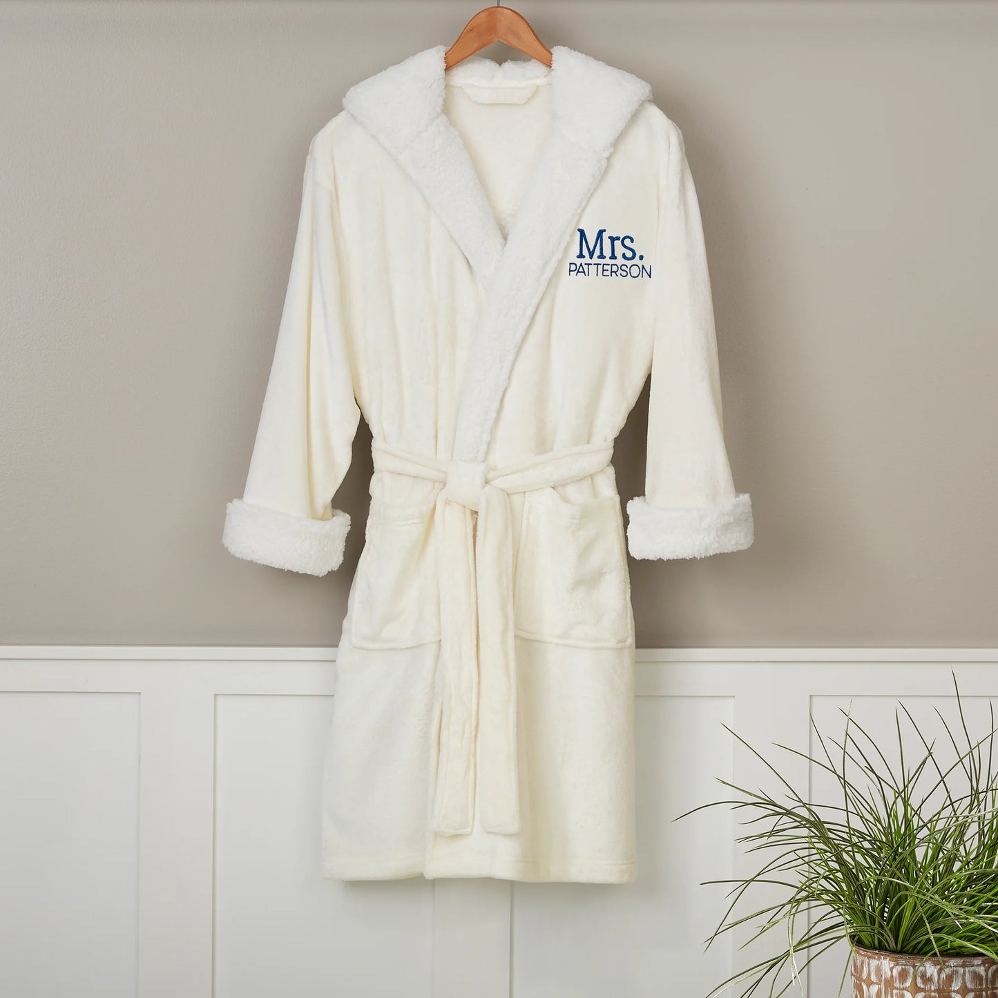 Elegance Personalized Sherpa Hooded Fleece Robes