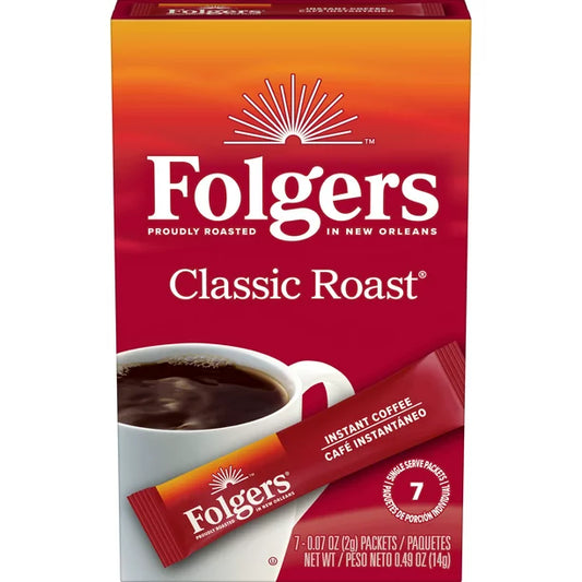 Folgers Classic Roast Instant Coffee 7 count