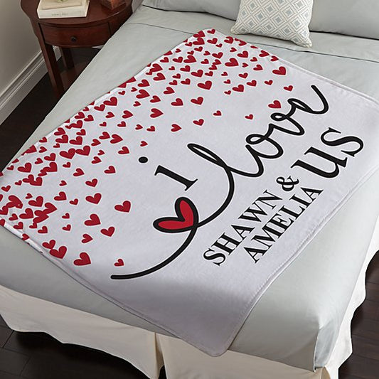 I love Us personalized blanket