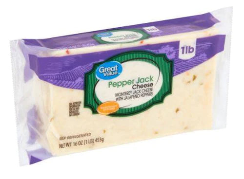 GREAT VALUE PEPPER-JACK NATURAL CHEESE