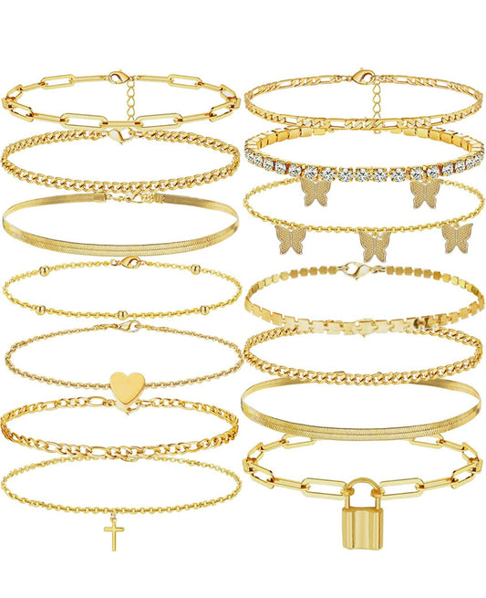 Anklet set gold plated