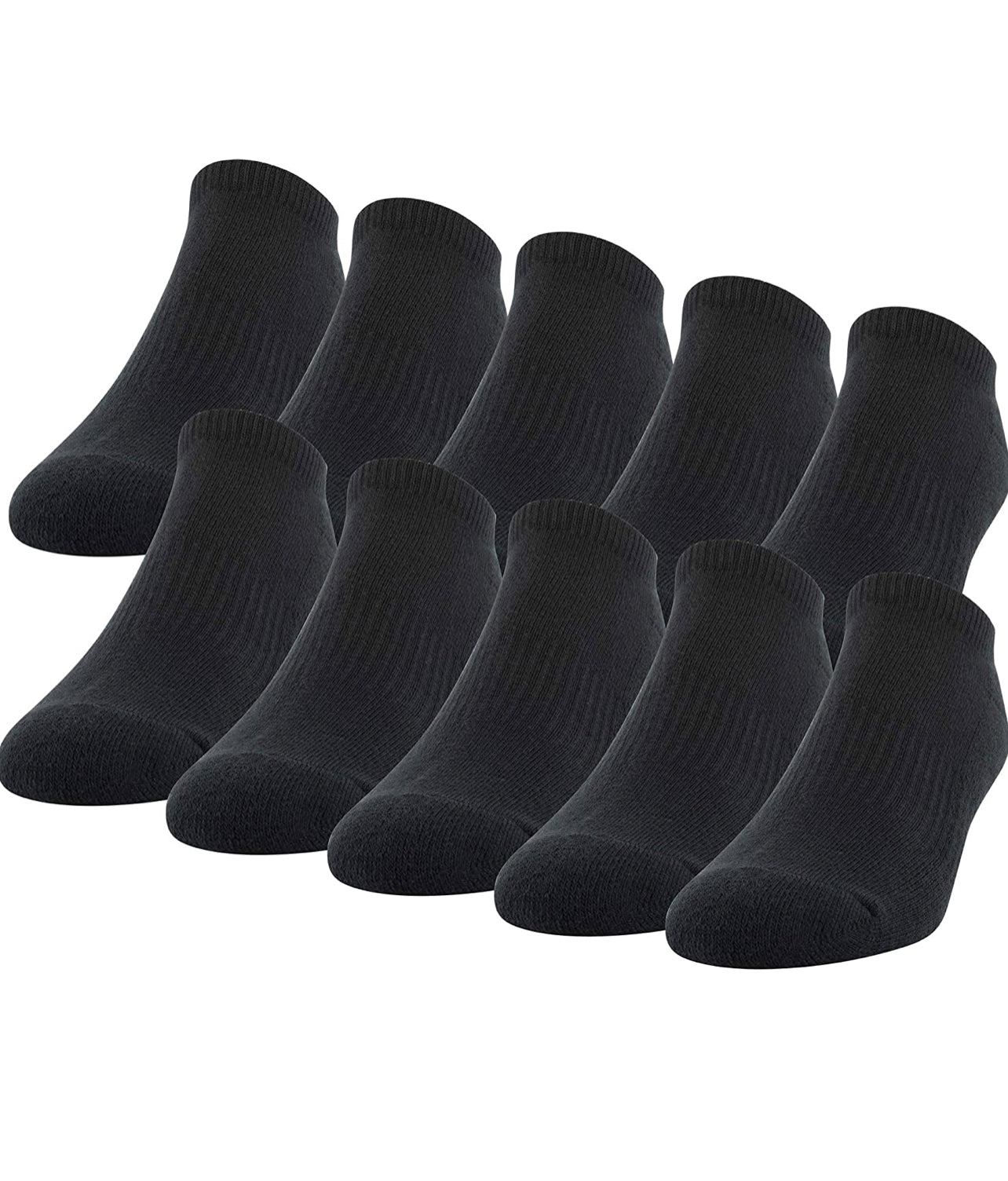 Men's Cotton No Show Socks, 10-Pairs